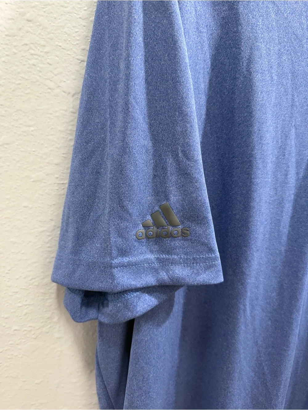 Adidas Men's Heathered Blue Performance Polo Short-Sleeves Size XL